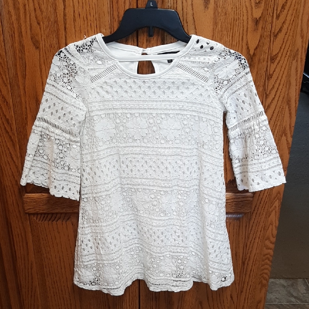 Sequin Hearts White Lace Dress